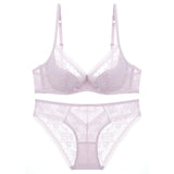 Summer Sexy Lace Embroidery Women Lingerie Set French Thin Cup Push Up Bra Comfort Breathable Underwear Ladies Bra Briefs Set