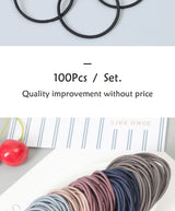 100PCS/Set Women 3.5CM Basic Nylon Elastic Hair Bands Ponytail Hair Scrunchie Rubber Bands Headband Hair Accessories Headwear
