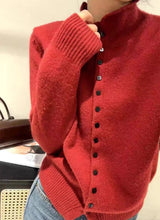 New Soft Comfortable Stand-Up Collar Sweater Cardigan Women Simple Single Breasted Cardigans Coat Autumn Solid Knitted Outerwear