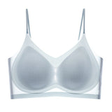 Ultra-Thin Breathable Ice Silk Top Bra Women's Seamless Back Halter Vest Wrap Bra Small Chest Together
