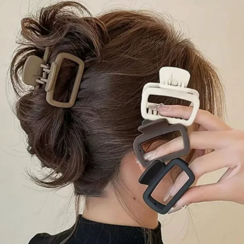 4pcs Women's Square Lightweight Hair Claw Clips Fashionable Elegant Hair Accessories Suitable for Hair Styling Makeup