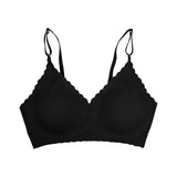 Hot Sale 6 Colors New Ice Silk Underwear Comfy Bra WireFree Padded Wavy Edge Invisible Yoga Wear Ladies Bra Seamless Women Bra