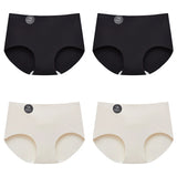 Falllsweet 4Pcs/Set Seamless Silk Briefs For Women Mulberry Silk Panties Comfortable Underpants Soft Lightweight Underwear M-2XL