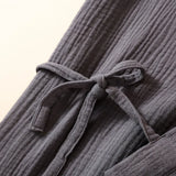Kimono Robes for Men's and Women's Sleepwear Cotton Yarn Bathrobe Tied Cardigan Thin Home Clothes Couple's Robes