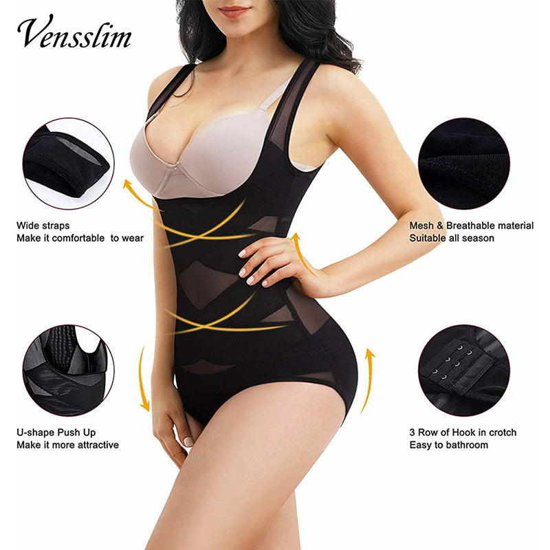 Vensslim Full Body Shaper Women Waist Trainer Slimming Enhanced Tummy Control Underwear Flat Belly Corset Bodysuit Shapewear