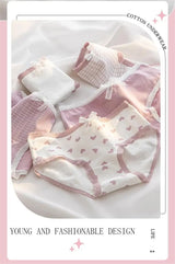 5Pcs Cute Love Cotton Panties For Women Underwear Print Panty Girls Briefs Breathable Soft Underpants Female Sexy Lingerie
