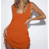 20 Colors Backless Lace Up Crochet Knitted Tunic Beach Cover Up Cover-ups Beach Dress Beach Wear Beachwear Female Women V5479