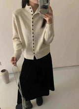 New Soft Comfortable Stand-Up Collar Sweater Cardigan Women Simple Single Breasted Cardigans Coat Autumn Solid Knitted Outerwear
