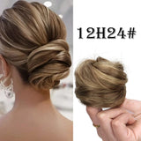 Elegant Synthetic Hair Bun for Women Soft Comfortable Chignon Style Elastic Rubber Band Scrunchy Updo Hairpiece