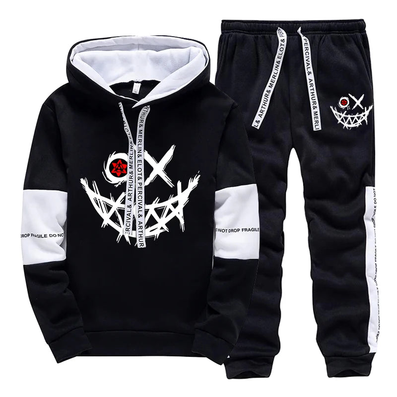 Hot Sales Mens Tracksuit Printed Single Piece Sweatshirts Sweatpants Casual Hoodie Pants Outdoors Mens Clothing Funny Streetwear