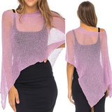 Women Knit Cover-ups Summer Autumn See-through Irregular Loose Pullover Summer Beach Smock Crop Tops Bikinis Cover Ups