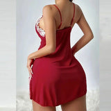 Plus Size Set Lace Bra And Thong Sets Sexy Dress Women's Lingerie V-Neck Nightgown Split Hem Soft Lingeries Female Clothes Hot