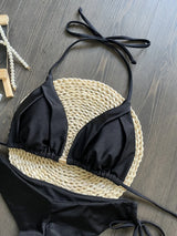 2025 New Sexy Triangle Bathing Suit for Women Brazilian Bikinis Halter Swimwear Push Up Swimsuit Metal Chain Beach Bikini Set