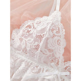 A Set Of Woman Underwear Nightgown Thong Sets Plus Size Suspender Lace Lingerie Sexy Accessories Erotic Bra Nightdress lencería