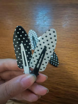 4Pcs Black White Polka Dot Acrylic Hair Clips Secure Hold Suitable for Daily Wear Bb Hairclip Party Outfits Hair Accessories