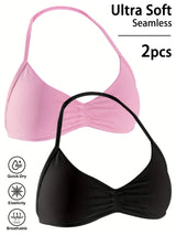 Women's High-Support Lace-Up Sports Bra - Thin-Strap Camisole, Seamless, Tight-Fit for Push-Up Training & Yoga, Gym Top