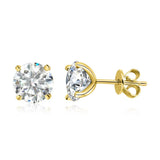 Smyoue 0.2-3CT Rose Gold Color Moissanite Stud Earrings for Women Sparkling Classic Wedding Lab Diamond Earring Pure 925 Silver
