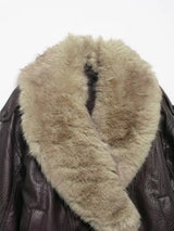 TFMLN 2025 Winter Women Loose Faux Leather Jacket Fashion Removed Big Fur Collar Causal Coat High Street Double Breasted Outwear