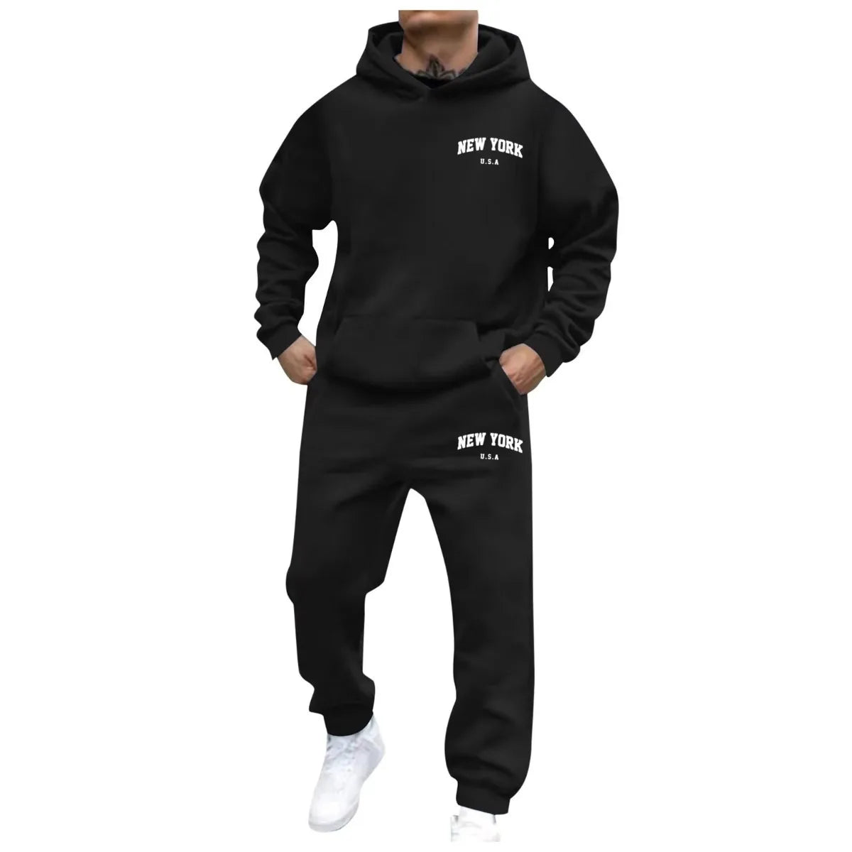 Men Women Autumn Winter Hooded Cotton Pants Set Fashion Casual Letter Printed  CottonPants Sports Suit Ensemble