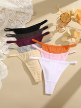 4Pcs Women's Cotton Thongs Sexy Thin Waist Underwear Traceless Low Waist G-string Sports T-Back Female Breathable Panties S-XL