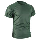 Men Summer Quick Dry Breathable Elastic Military Tactical Shirts Pullerover Hiking Camping Tops Climbing Tees Sports Gym T-shirt