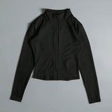 Women Zip Fitness Yoga Shirt Long Sleeve Sports Jacket Gym Top Activewear Running Coats Workout Clothes Woman