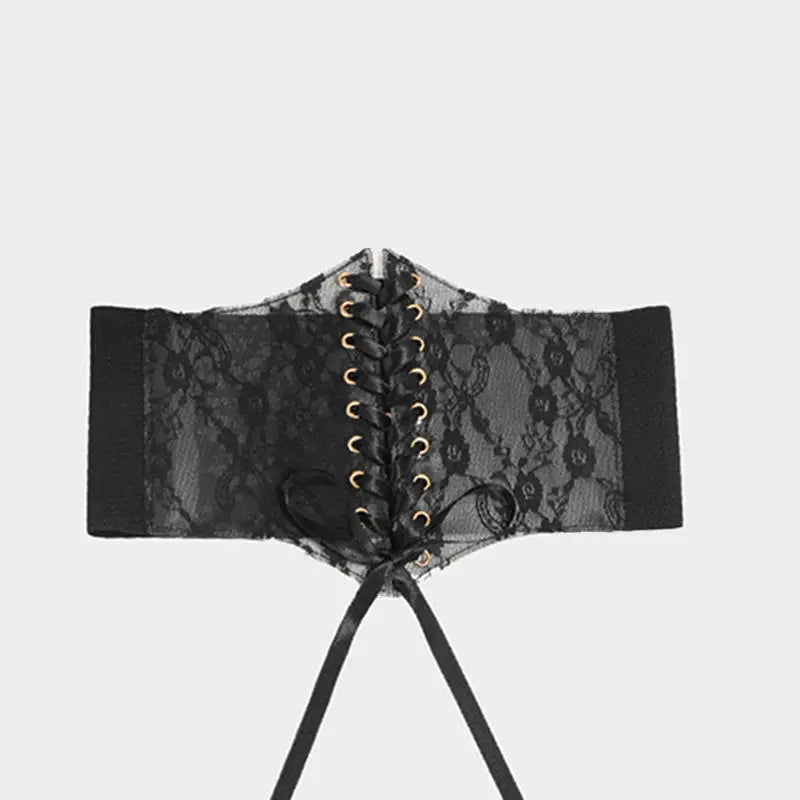 Fashion Women Waist Corset Flower Embroidery Elastic Waistband Black White Red Pink Wide Lace Slimming Body Belts Cummerbunds