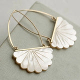 Huitan Special Sector Drop Earrings Fresh Style Party Elegant Wedding Engagement Gold Color Noble Accessories Metal Lady Jewelry