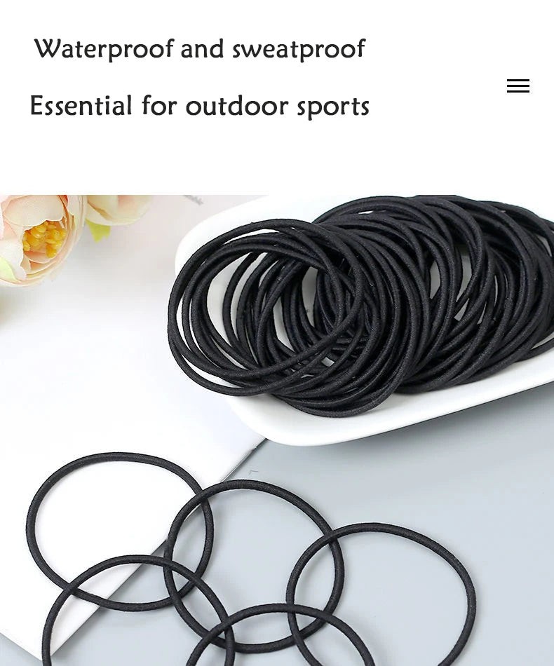 100PCS/Set Women 3.5CM Basic Nylon Elastic Hair Bands Ponytail Hair Scrunchie Rubber Bands Headband Hair Accessories Headwear