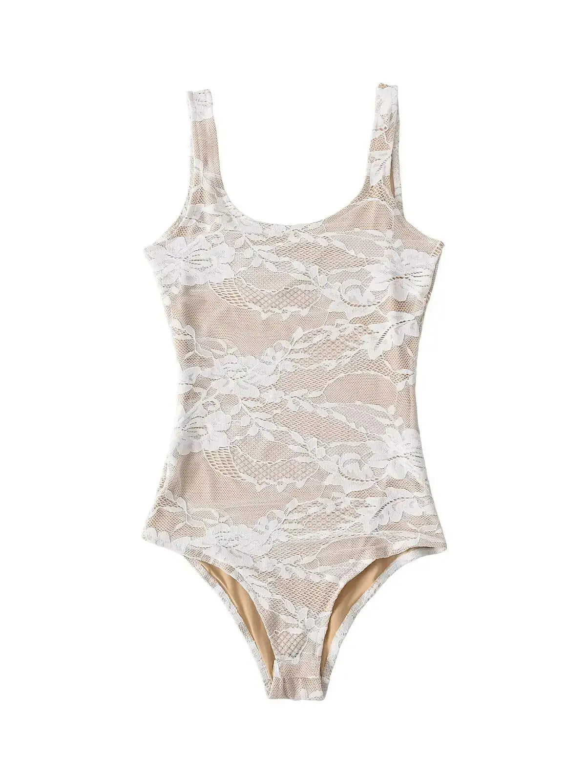 2025 Women's Summer Elegant Beige Black Sleeveless Lace Bodysuits Lady Luxury High Quality Street Bodycon Rompers Jumpsuits Tops