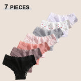 7PCS/Set Women Sexy Lace Panties Cotton Seamless Brazilian Panties Female Sexy Low Rise Soft Underwear G-String Lingerie S-XL
