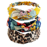 Fashion Women Girls Summer Bohemian Hair Bands Print Headbands Vintage Cross Turban Bandage Bandanas HairBands Hair Accessories