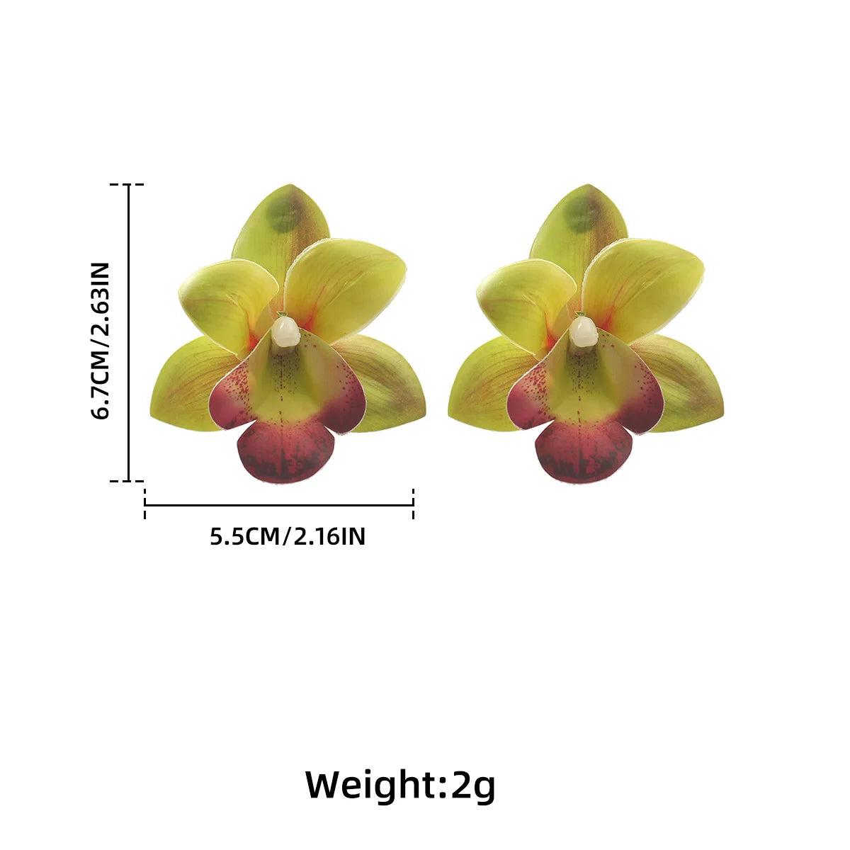 Chiffon flower multi-layer earrings, summer beach vacation style exaggerated earrings design, light luxury, niche