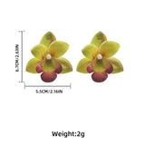 Chiffon flower multi-layer earrings, summer beach vacation style exaggerated earrings design, light luxury, niche