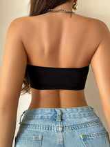 Women’s Strapless Push Up Brassiere Backless Invisible Front Button Belly Band Underwear