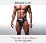 1/3Pcs Breathable Cotton Men Underwear Sexy Bikini Panties Underpants Large Crotch Pouch Mens Briefs with Front and Back Cutouts