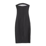 Sexy Strapless Backless Printed Long Dress Women Fashion Sleeveless Off Shoulder Vestidos 2024 Summer Lady Party Evening Robes