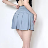 Women's High Waisted Cooling Ice Silk Skort - Quick-Dry, Anti-Exposure, Side Pockets, UV Protection for Yoga Running Fitness