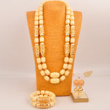 32inches 2Layers orange artifinal nigerian coral bead jewelry set wedding