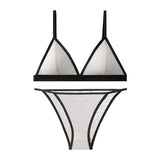 Women Triangle Bra and Panties Set Sheer Floral Lace Bralette Low-Rise Briefs Sexy Lingerie Set Removable Pads Ladies Underwear