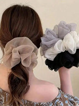 1/3/5pcs Large Mesh Hair Rope for Women Simple Fashiona Girl Hair Tie Hair Ring Simplicity High Ponytail Scrunchie