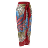 2026 New Sexy Print Retro Swimwear Beach Dress Cover Up Long Skirts Skirt Party Outfits Swimsuit Beachwear