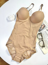 Women Seamless Lace Shapewear Bodysuit with Bra Postpartum Tummy Control Push Up Body Shaper