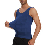 Men Slimming Body Shaper Abdomen Reducer Underwear Tank Top Sleevelss Wide Strap Shapewear Fitness Posture Correct Belly Abdominal Fat Reducer Vest Breathable Soft Waist Trainer S-3XL