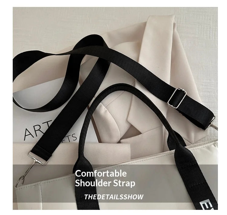 Trending Women Waterproof Nylon Tote Bag Large Capacity Lightweight Crossbody Bag for Student Work Travel Gym