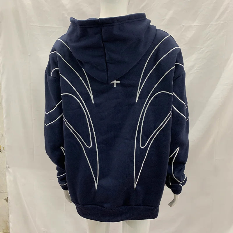 Women Graphic Zip Up Hoodie Oversized Hooded Sweatshirt Line Print Long Sleeve Casual Streetwear Autumn Jacket 2026 Hot New Plus