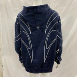 Women Graphic Zip Up Hoodie Oversized Hooded Sweatshirt Line Print Long Sleeve Casual Streetwear Autumn Jacket 2026 Hot New Plus