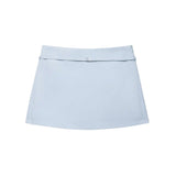 Women's Solid Color Skort with Belt Side Zipper Casual Shorts Skirts Fashionable And Stylish Women's Clothing