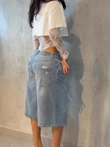 Sexy Women Crop Top+Lace Jacquard Full Sleeve Bodysuit Hottie Street Clubwear Slim Wild Matching Basic Skinny Tees