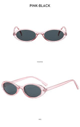 New Small Oval Sunglasses Women Men Trendy Vintage Hip Hop Cat Eye Sun Glasses Female Leopard Black Punk Eyewear UV400 Oculos